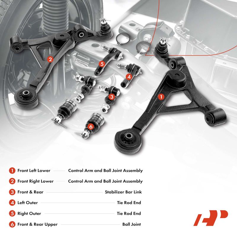 8x Front Lower Control Arm with Ball Joint Sway Bar Link for Chrysler Sebring Dodge
