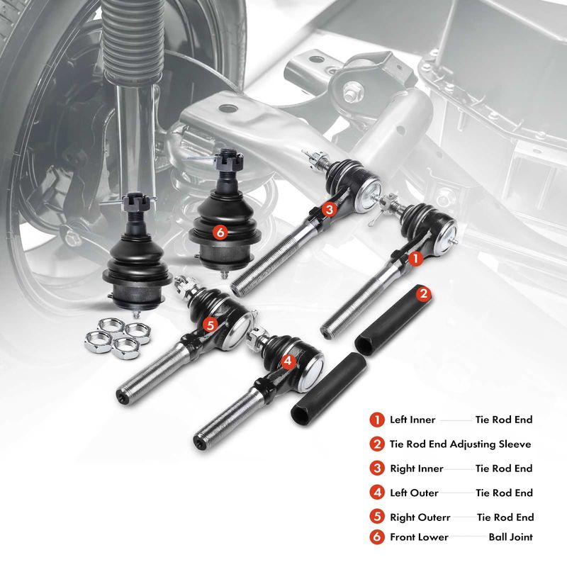 8x Inner & Outer Tie Rod End with Ball Joint for Ford F-150 Lincoln Navigator