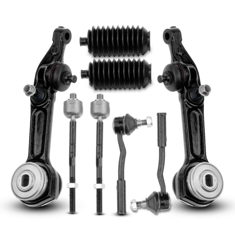 8x Front Control Arm with Ball Joint & Tie Rod End for Mercedes-Benz S350 S500