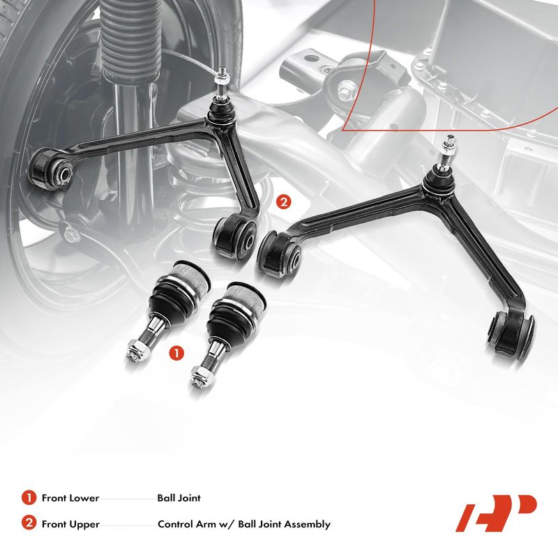 4x Front Control Arm & Ball Joint for Chrysler Aspen 07-09 Dodge Durango 04-09