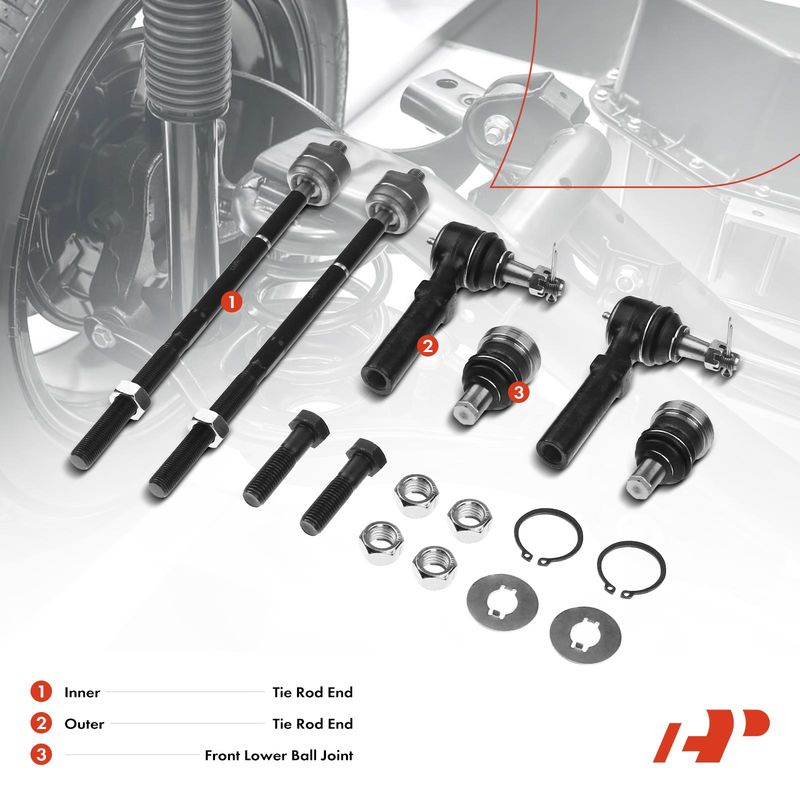 6x Inner & Outer Tie Rod Ends Ball Joints for Chrysler Dodge Plymouth Voyager