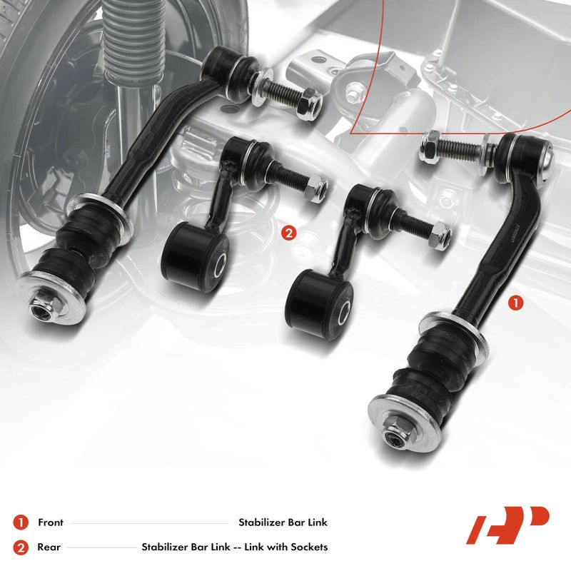 4x Front & Rear Stabilizer Bar End Link for Chrysler Aspen Dodge Durango 04-09