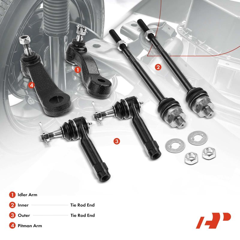 6x Inner & Outer Tie Rod End & Idler Arm Pitman Arm for Chevy Silverado 1500 GMC