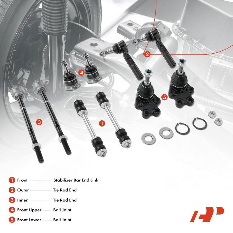 10x Front Sway Bar Links Ball Joints Tie Rod Ends for Chevrolet Silverado 1500 RWD