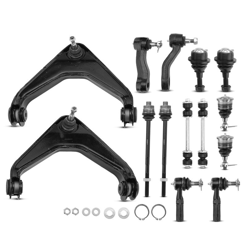 14x Front Control Arm with Ball Joint Tie Rod End for Chevy Silverado GMC Hummer