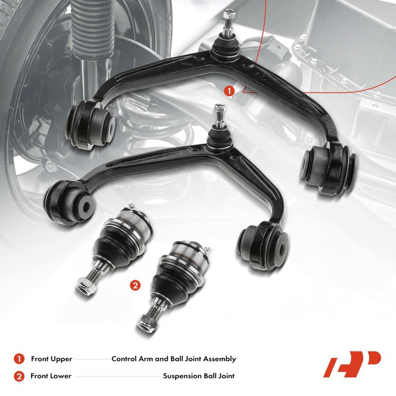 4x Front Upper Control Arms & Ball Joints for Chevrolet Silverado 2500 HD 11-19