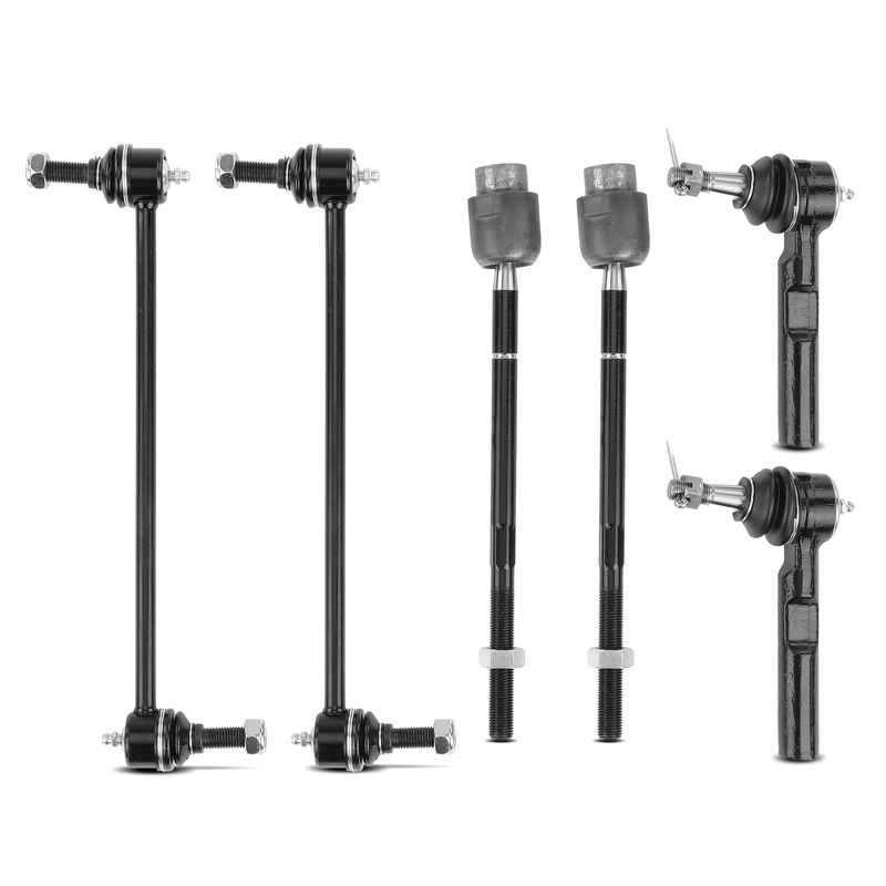6x Front Inner & Outer Tie Rod Ends & Sway Bar End Links for Chevy Malibu 04-09