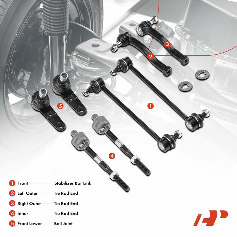 8x Front Stabilizer Bar Link & Tie Rod End & Ball Joint for Chevrolet Pontiac