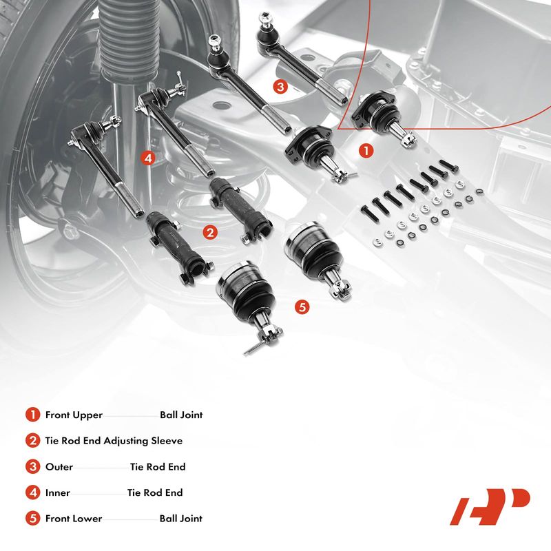 10x Idler Arm with Ball Joint & Tie Rod End with Adjusting Sleeve for Chevy GMC