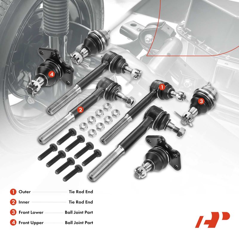 8x Inner & Outer Tie Rod End & Ball Joint for Chevrolet K2500 Suburban Tahoe GMC