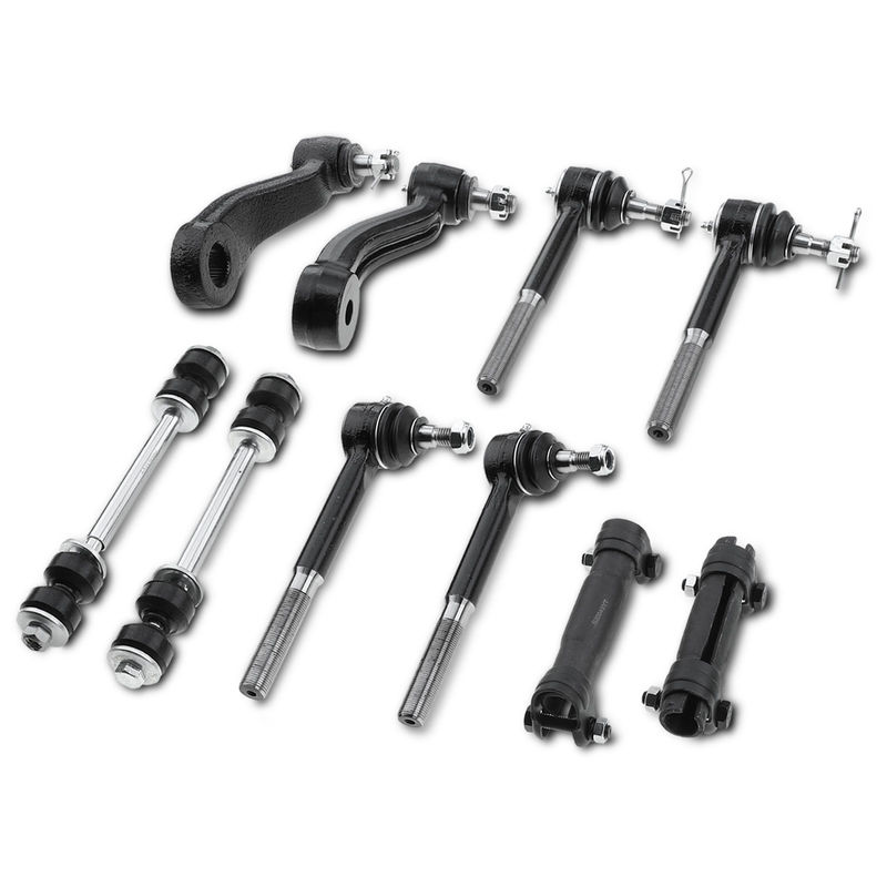 10x Front Idler Arm & Pitman Arm & Tie Rod End & Sway Bar Link for Chevy Cadillac
