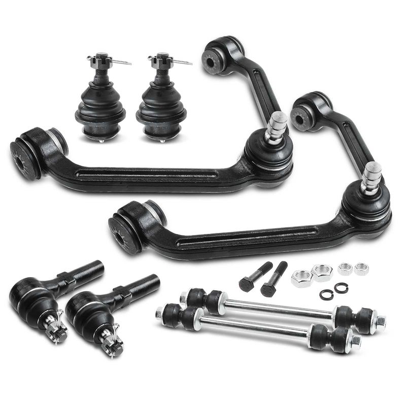 8x Front Upper Control Arm & Sway Bar Link Tie Rod Ends for Ford Explorer 95-97