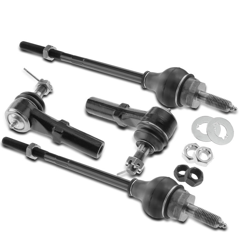 4x Front Inner & Outer Tie Rod End for Chevrolet Express 2500 GMC Savana 03-20
