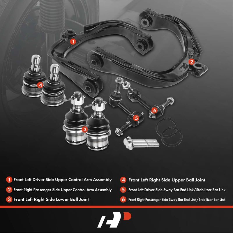 8x Front Control Arm with Ball Joint for Chevrolet Trailblazer 02-03 GMC Isuzu