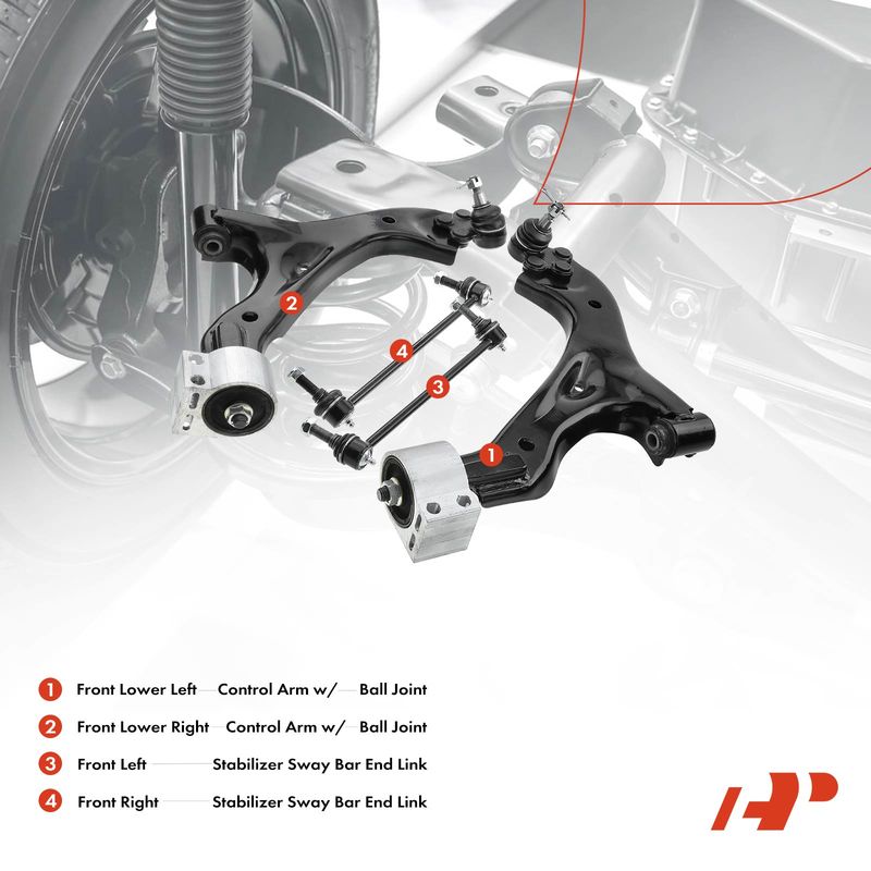 4x Front Control Arm & Bar End Link for Chevrolet Equinox Pontiac Torrent Saturn