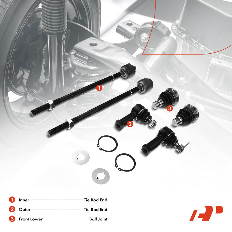 6x Inner & Outer Tie Rod End with Ball Joint for Dodge Stratus Chrysler Sebring
