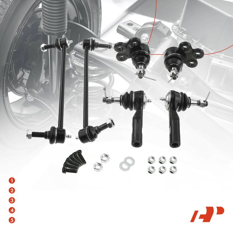 6x Front Stabilizer Sway Bar End Links & Tie Rod End for Chevy Equinox Pontiac