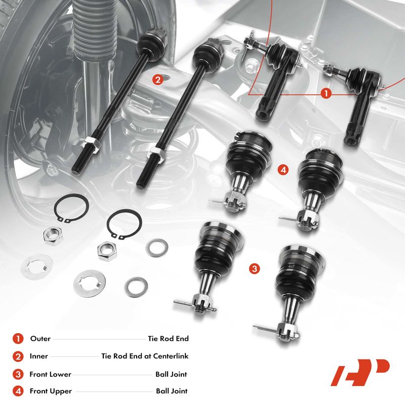 8x Front Tie Rod End & Ball Joint for Chevy Silverado GMC Sierra 1500 Cadillac