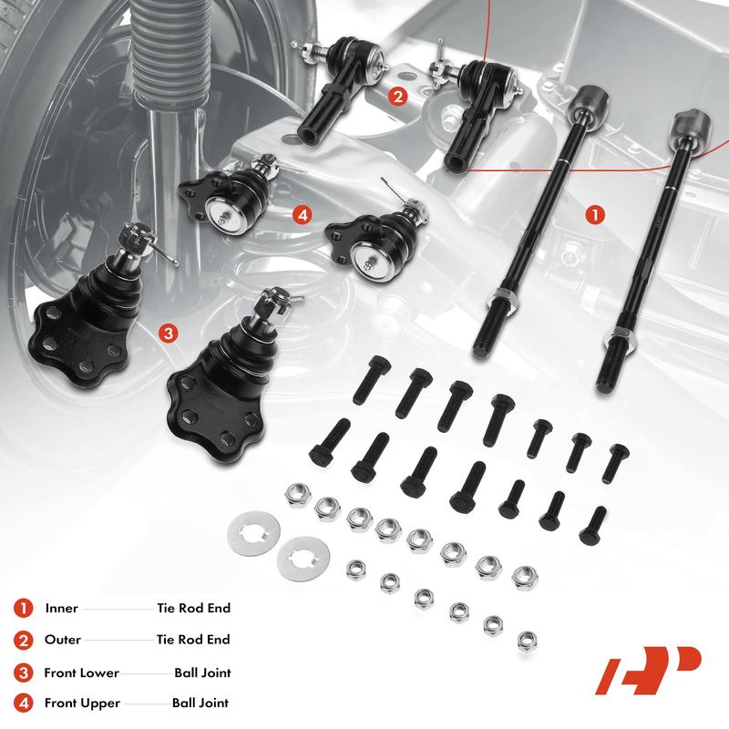 8x Front Tie Rod End & Ball Joint for Dodge Dakota 1997-1999 Durango 1999 RWD