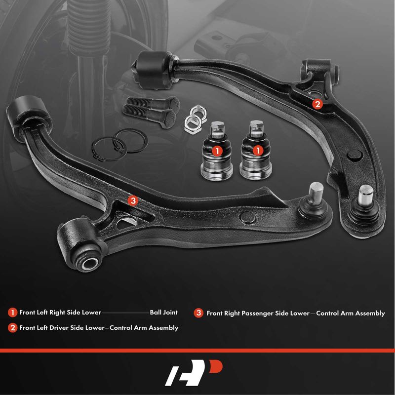 4x Front Control Arm with Ball Joint Assembly for Chrysler Voyager Dodge Caravan