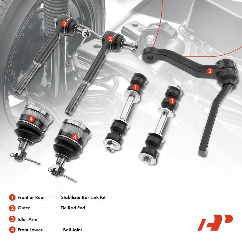 7x Front & Rear Sway Bar Link with Ball Joint Tie Rod End for Chevrolet Camaro