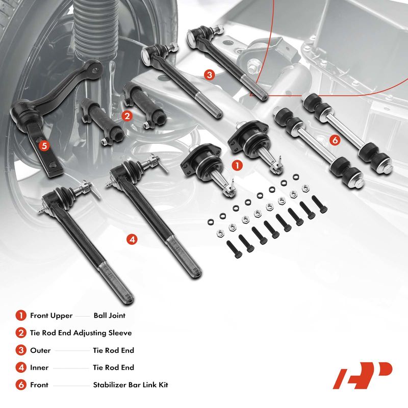 11x Front Idler Arm & Ball Joint & Sway Bar Link & Tie Rod End for Chevy Blazer