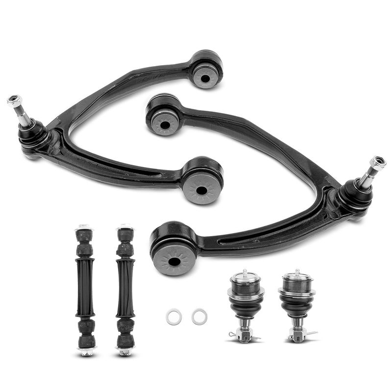 6x Front Control Arm with Ball Joint Sway Bar Link for Cadillac Escalade Chevy
