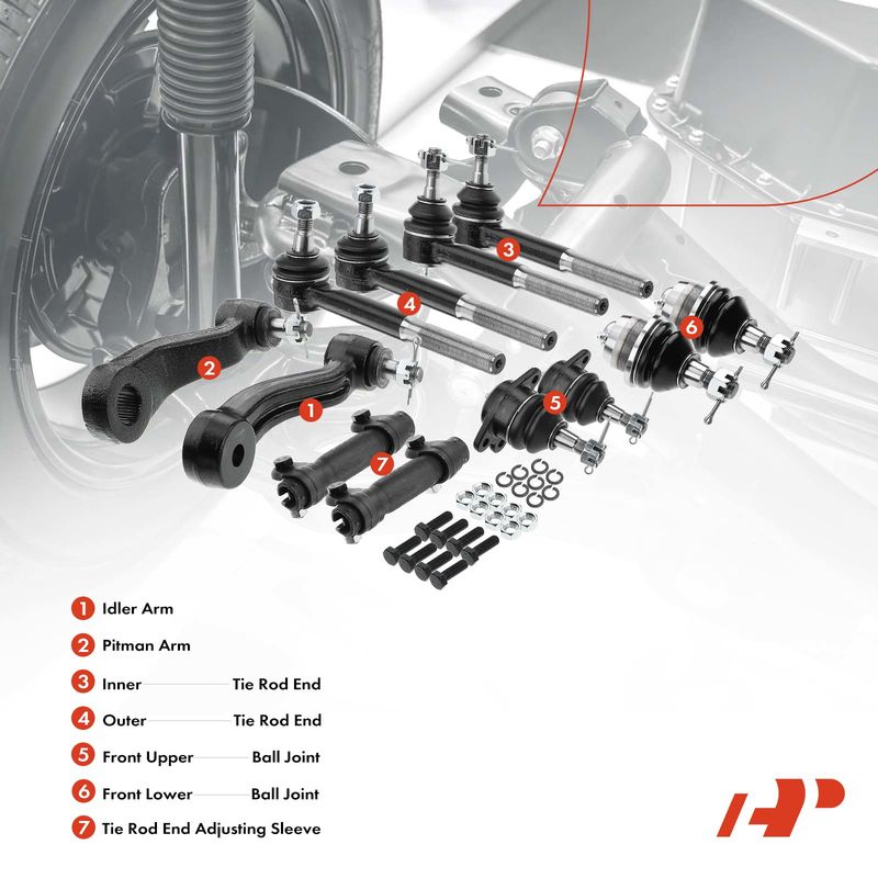12x Front Control Arm & Tie Rod End & Ball Joint for Cadillac Chevy GMC K1500