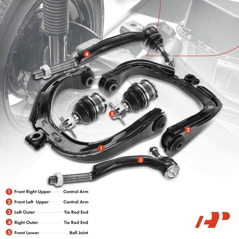 6x Front Control Arm & Tie Rod End with Ball Joint for Buick Chevrolet GMC Isuzu