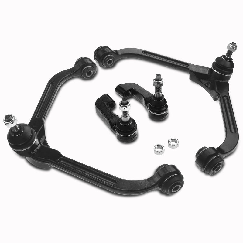4x Front Upper Control Arm Assembly and Tie Rod End for Jeep Liberty 2002-2007