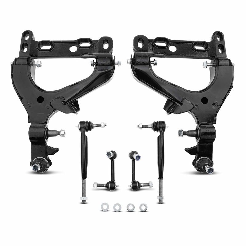 6x Front Control Arm with Ball Joint Sway Bar Link Tie Rod End for Buick GMC