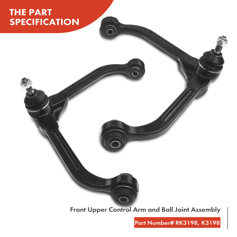 4x Front Upper Control Arm Assembly and Tie Rod End for Jeep Liberty 2002-2007