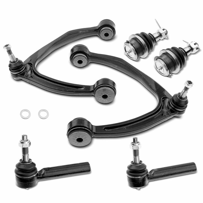 6x Front Control Arm with Ball Joint Tie Rod End for Cadillac Escalade Chevy GMC