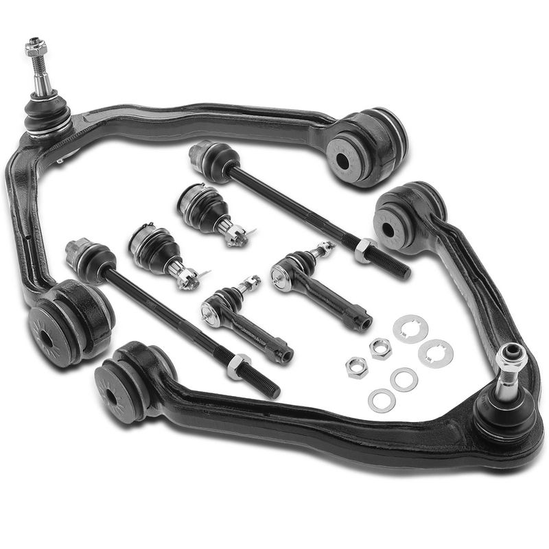 8x Front Control Arm with Ball Joint & Tie Rod End for Cadillac Chevrolet GMC