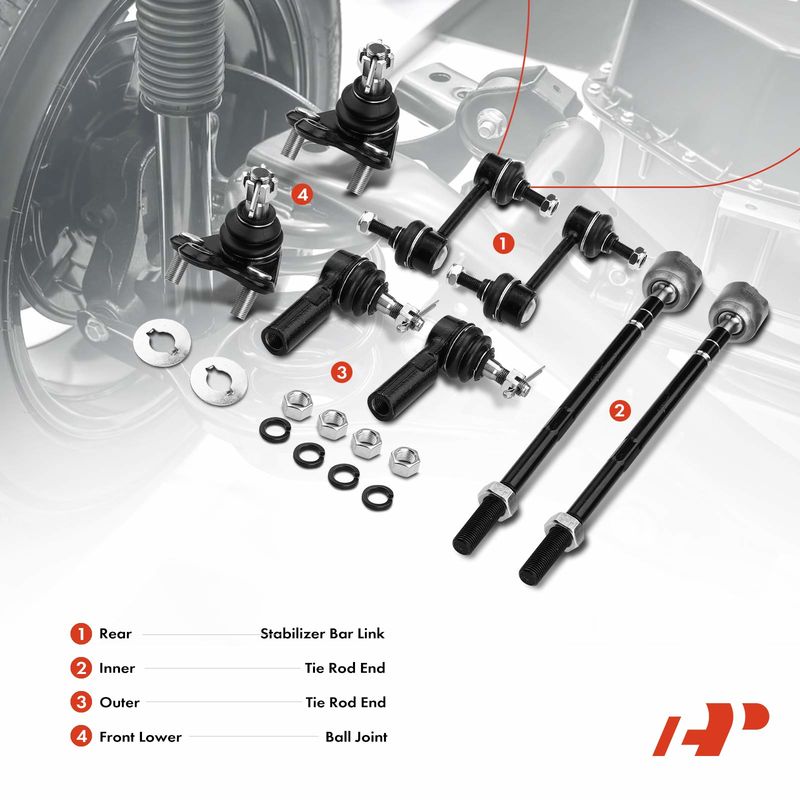 8x Rear Sway Bar Link Tie Rod End Ball Joint Kit for Geo Prizm Toyota Corolla