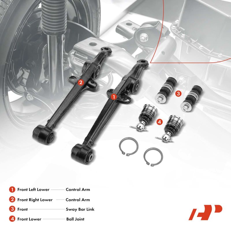 6x Front Control Arm & Sway Bar Link & Ball Joint for Acura CL Honda Accord
