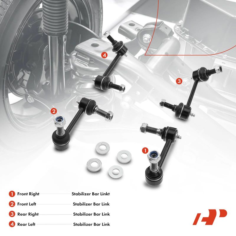 4x Front & Rear Sway Bar Link for Buick Rainier 04-07 Chevrolet GMC Isuzu Saab