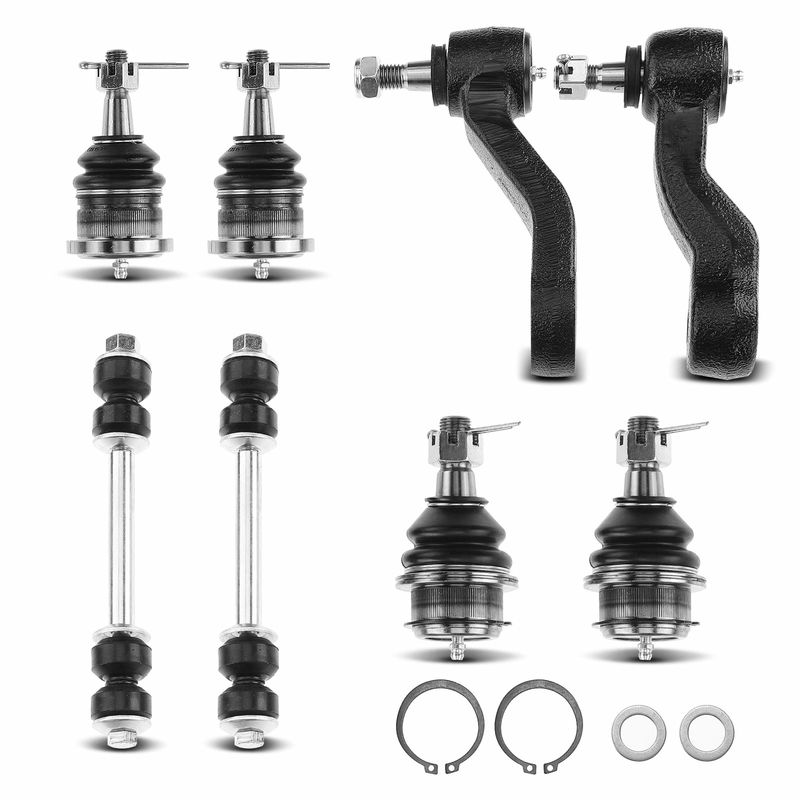 8x Front Stabilizer Bar Links Ball Joints Idler Arm Pitman Arm for Chevrolet GMC