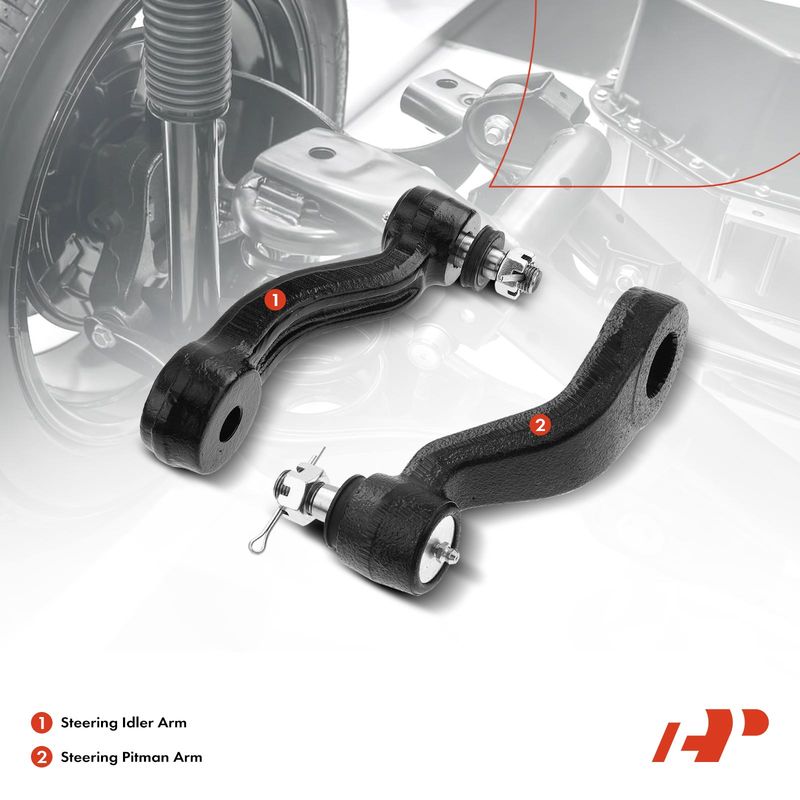 2x Front Steering Pitman Arm & Idler Arm for Chevy GMC K1500 K2500 K3500 Yukon