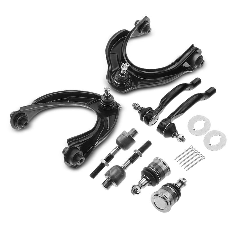 8x Front Control Arm with Ball Joint Tie Rod End for Honda Accord 2008-2012 2.4L