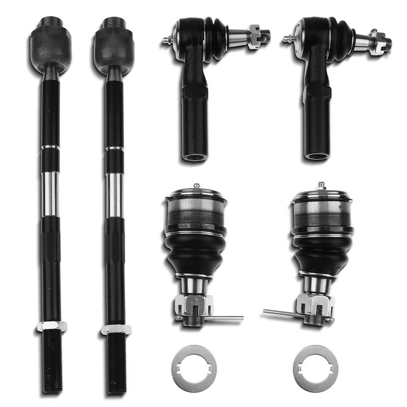 6x Inner & Outer Tie Rod End & Front Lower Ball Joint for Dodge Ram 1500 2500 RWD