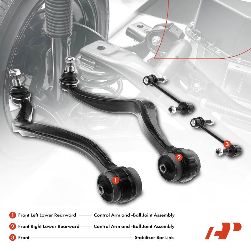 4x Front Control Arm And Ball Joint Assembly for Ford Fusion Lincoln MKZ Mercury