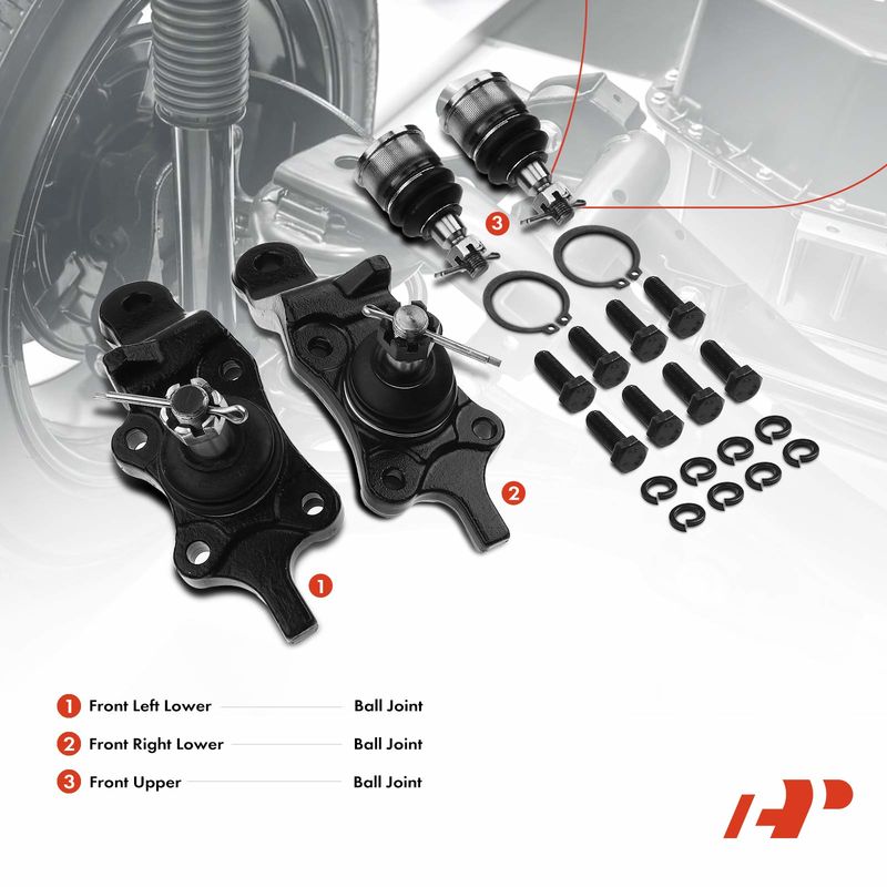 4x Front Lower & Upper Ball Joints Kit for Toyota 4Runner 1996-2002 Tundra Sequoia