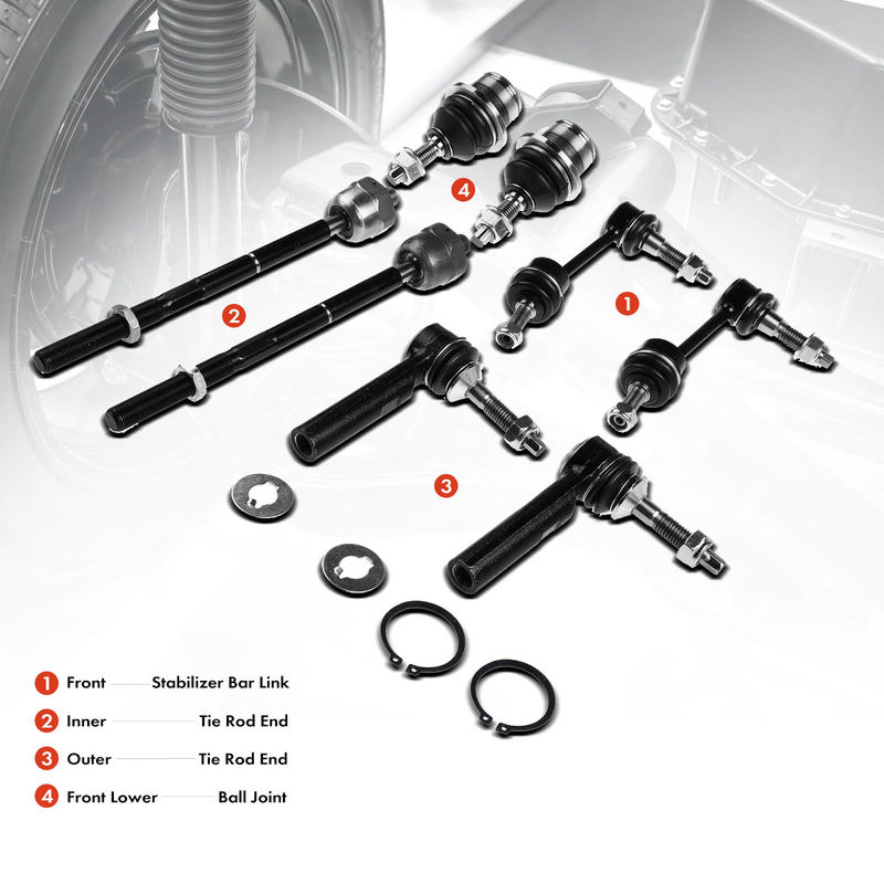 8x Front Stabilizer Bar Link Tie Rod Ends for Ford Expedition Lincoln Navigator