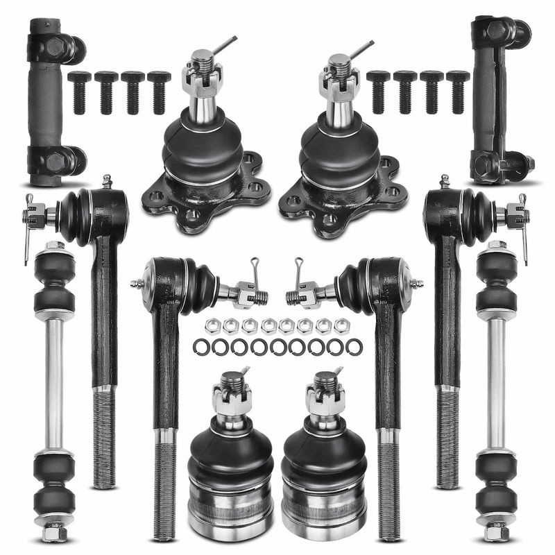 12x Front Sway Bar Link with Ball Joint Tie Rod End for Chevy Express 1500 GMC