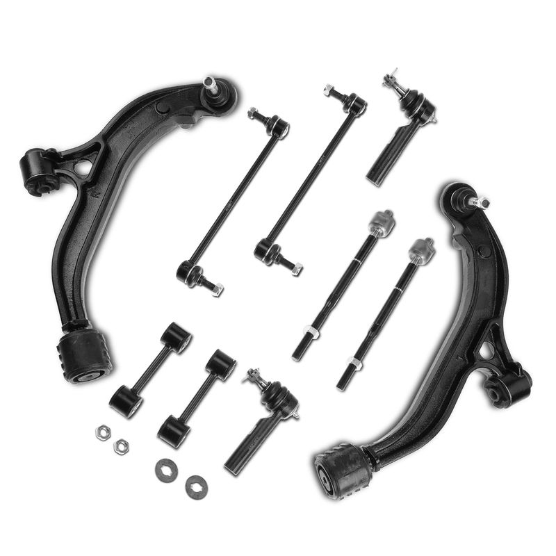 10x Front Lower Control Arm & Ball Joint Sway Bar Link Tie Rod End for Chrysler