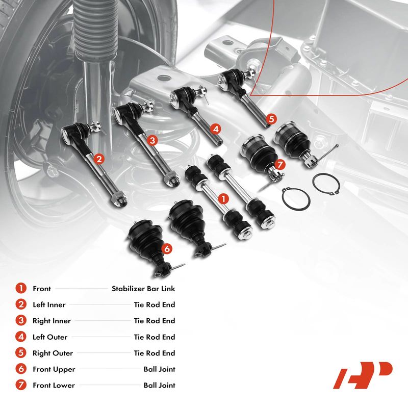 10x Front Stabilizer Bar Link Tie Rod End & Ball Joint Kit for Ford F-150 F-250
