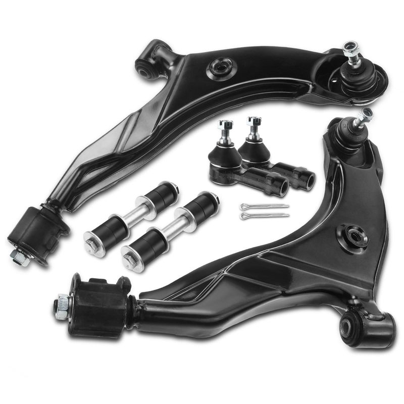 6x Front Tie Rod End Sway Bar Link Control Arm with Ball Joint for Hyundai Accent