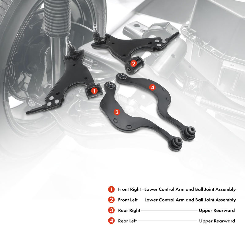 4x Front & Rear Control Arm with Ball Joint Assembly for Chevy Buick Saturn GMC