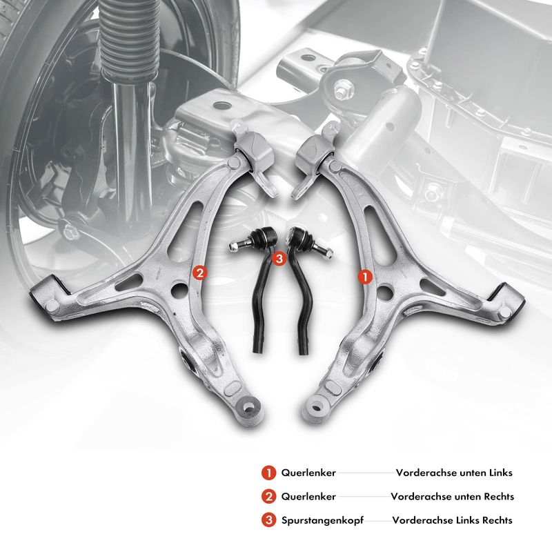 4x Front Lower Control Arm Tie Rod End for Mercedes-Benz GL320 X164 ML320 W164